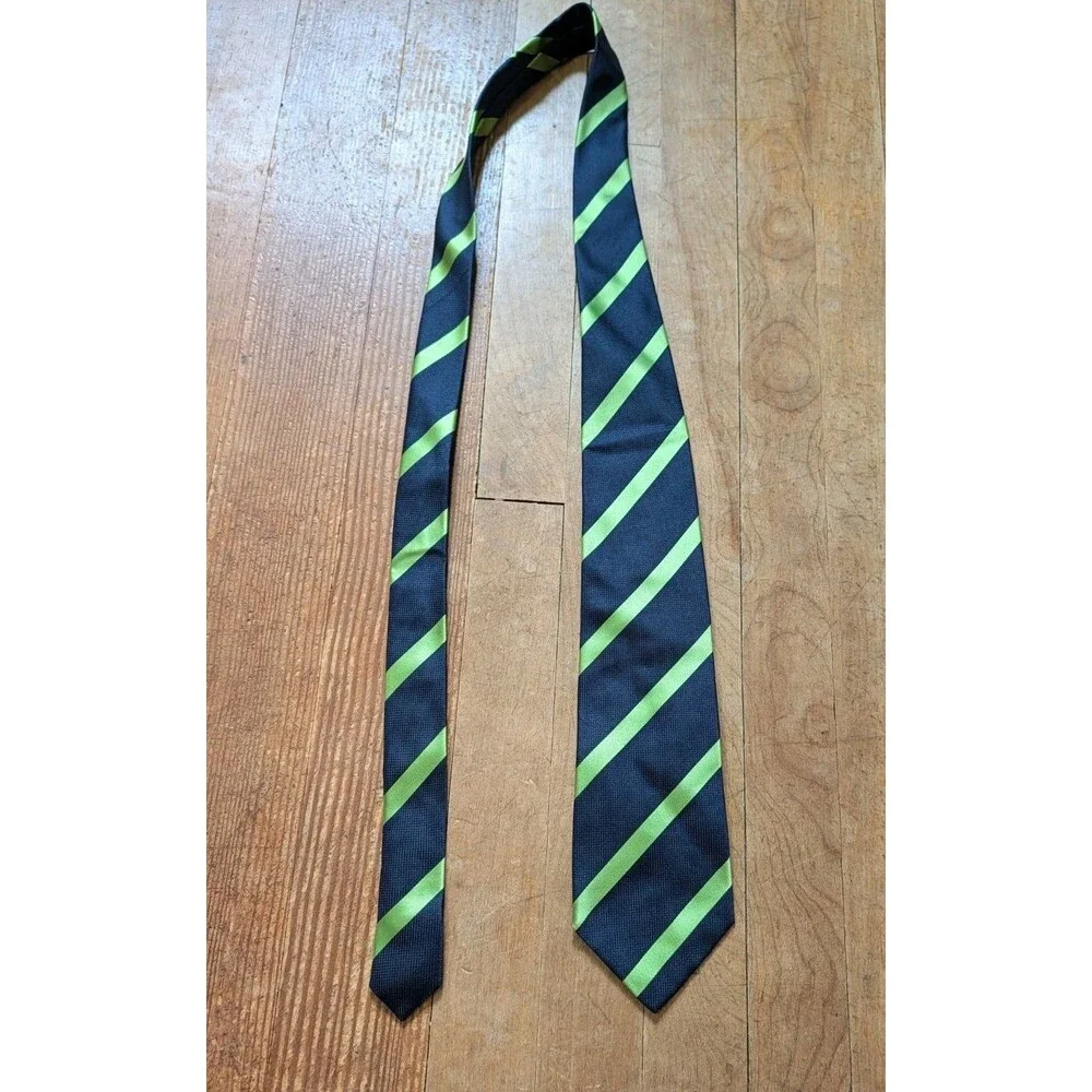 Banana Republic Tie Mens Necktie Dark Blue And Green Business Suit Made In Italy